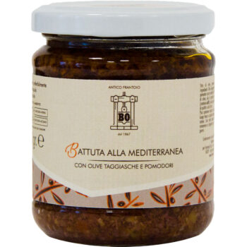 Battuta alla Mediterranea con olive taggiasche - Vaso vetro gr. 180